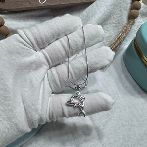 Silver Dolphin Pendant Necklace